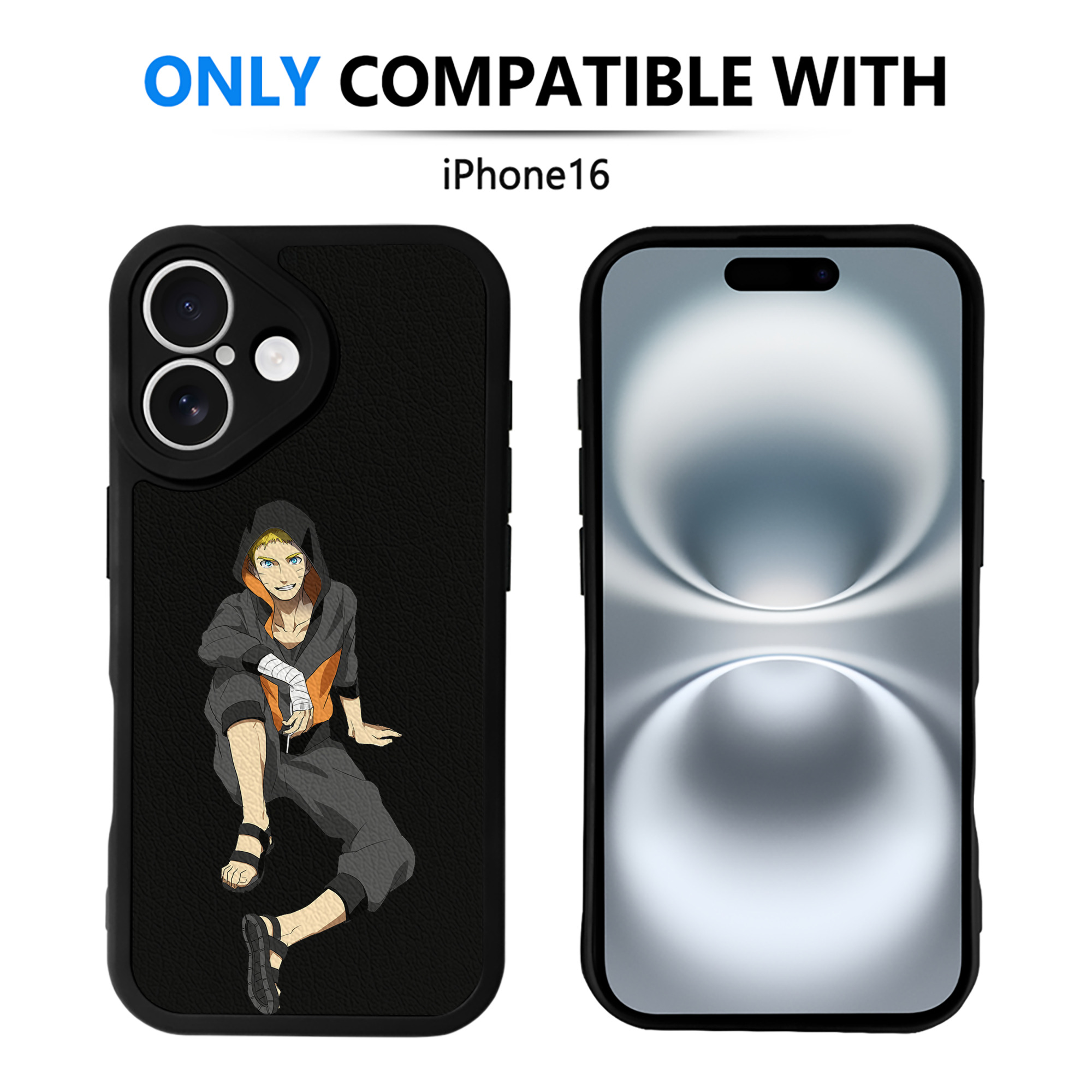 （画像用） NARUTO -ナルト- うずまき ナルト Uzumaki Naruto 【iPhone 16シリーズ対応】シリコンスマホケース（レザー調） 材質：シリコン